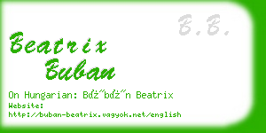 beatrix buban business card